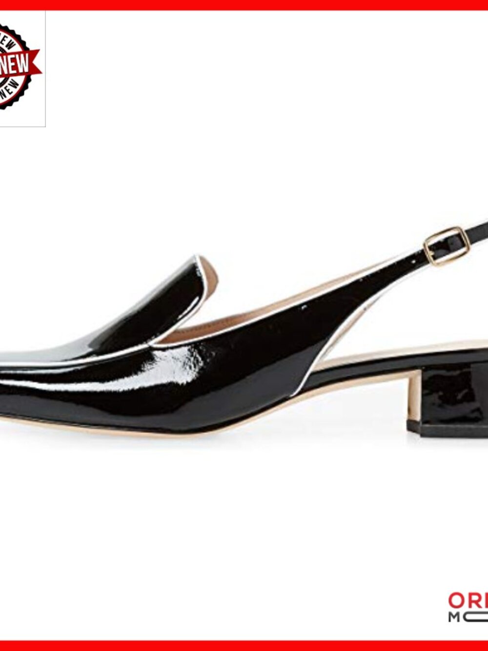 Women's Slingback Block Heel Loafers Square Toe Dressy Office Shoes - Picture 2 of 7